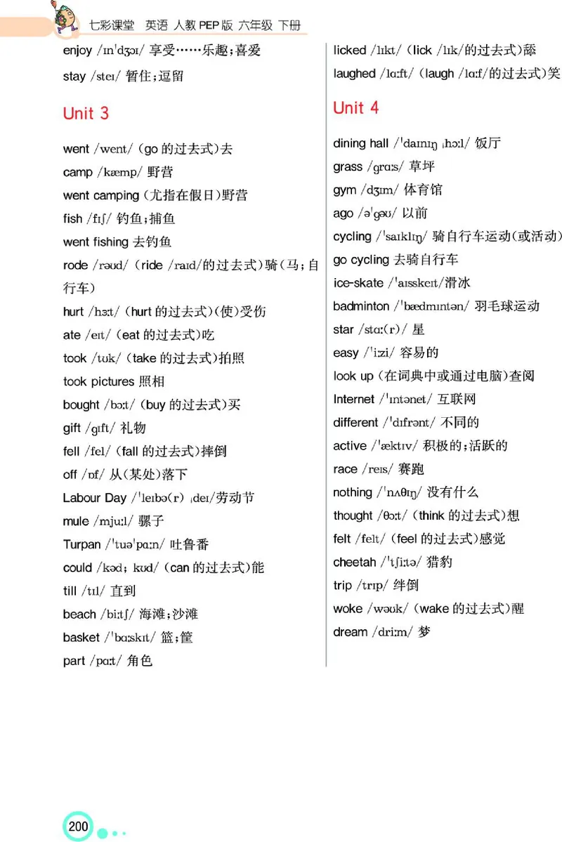 七彩课堂人教版英语6年级学生用书_26春四年级上下册人教版_四上英语合集人教版PEP英语四年级上册新教材（教学视频+课件+动画+音频+练习+教案）_17练习资料_《七彩课堂精品教辅》