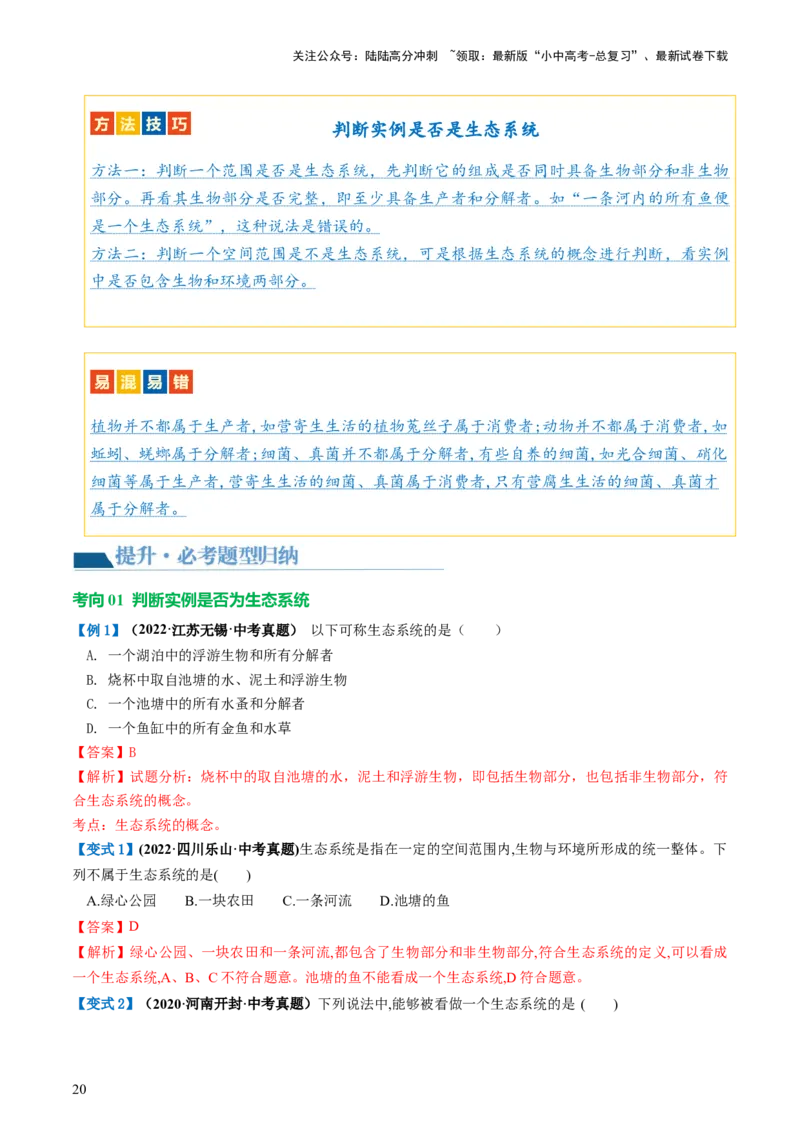 专题01生物和生物圈（讲义）（解析版）_02中考总复习（2026版更新中）_08-生物-中考总复习_2024年中考复习资料_一轮复习_❤2024年中考生物一轮复习讲练测（全国通用）_讲义