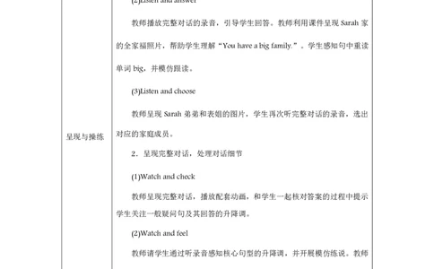 Unit_2_Different_families（第四课时）_教学设计_26春四年级上下册人教版_四上英语合集人教版PEP英语四年级上册新教材（教学视频+课件+动画+音频+练习+教案）_19同步教案课件_人教pep3