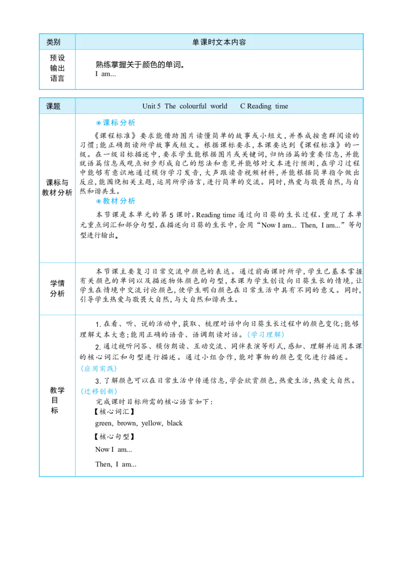 Unit5ThecolourfulworldPartCReadingtime大单元整体教学设计_26春四年级上下册人教版_四上英语合集人教版PEP英语四年级上册新教材（教学视频+课件+动画+音频+练习+教案）_19同步教案课件
