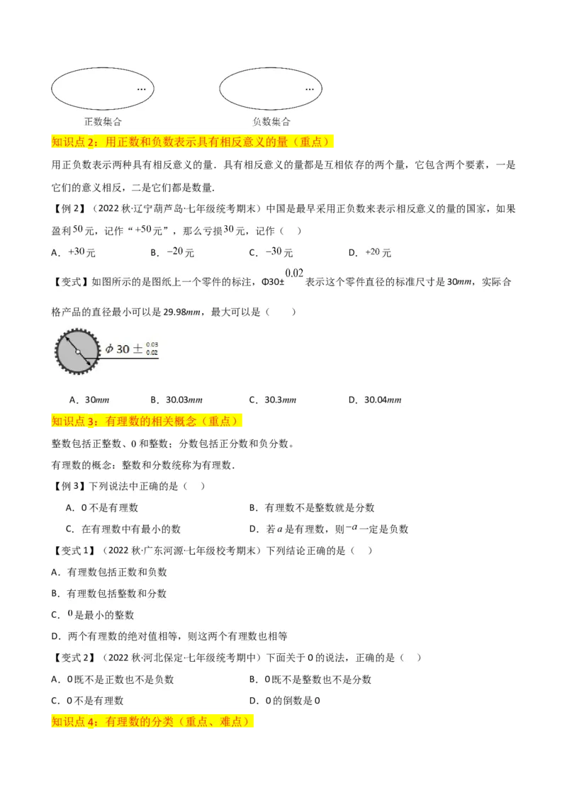 专题01正数和负数与有理数（4个知识点6种题型3个易错点）（学生版）_初中数学_七年级数学上册（人教版）_常见题型通关讲解练-V3