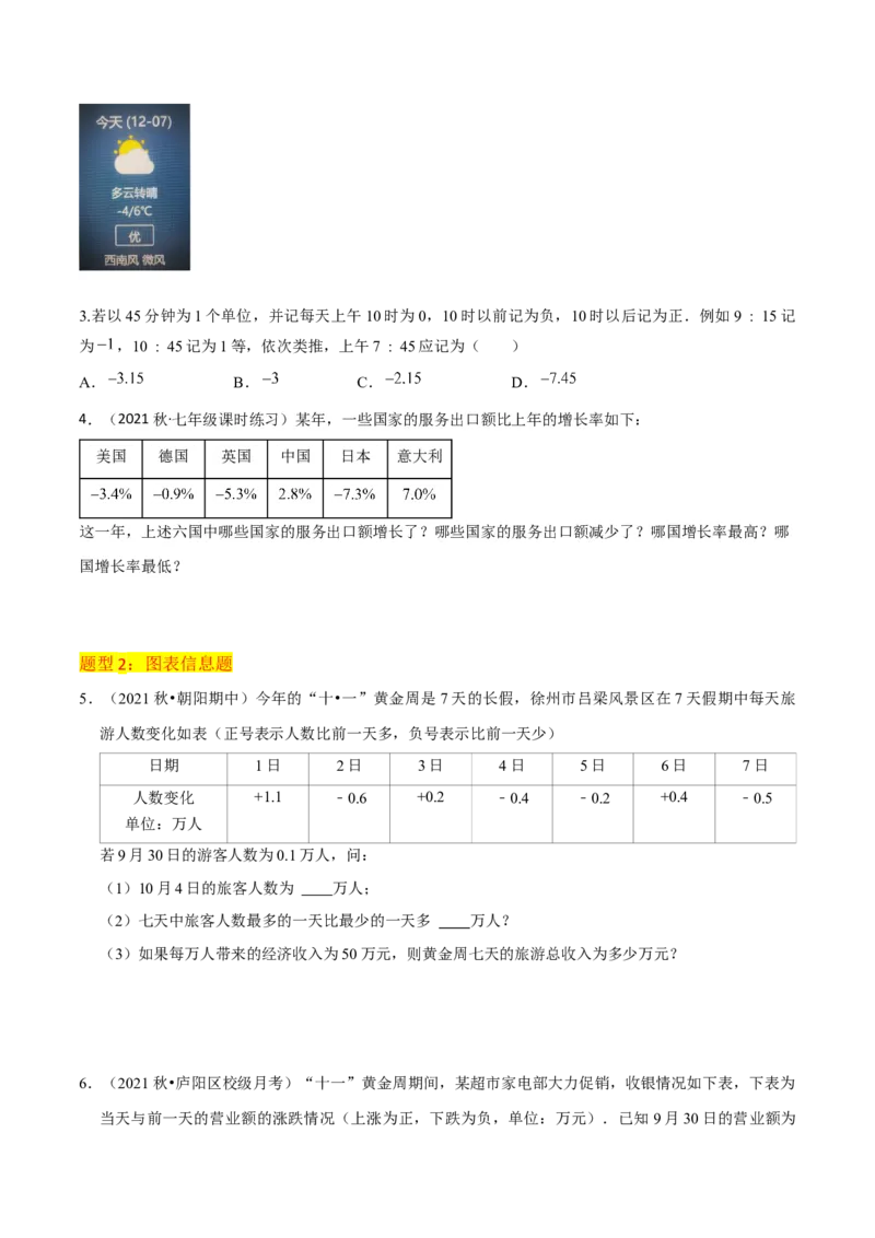 专题01正数和负数与有理数（4个知识点6种题型3个易错点）（学生版）_初中数学_七年级数学上册（人教版）_常见题型通关讲解练-V3