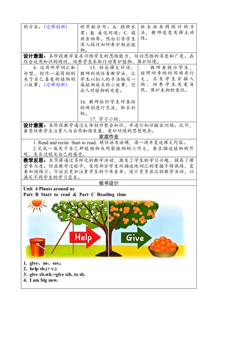 Unit4第六课时PartBStarttoread&PartCReadingtime_26春四年级上下册人教版_四上英语合集人教版PEP英语四年级上册新教材（教学视频+课件+动画+音频+练习+教案）_19同步教案课件_人教pep3