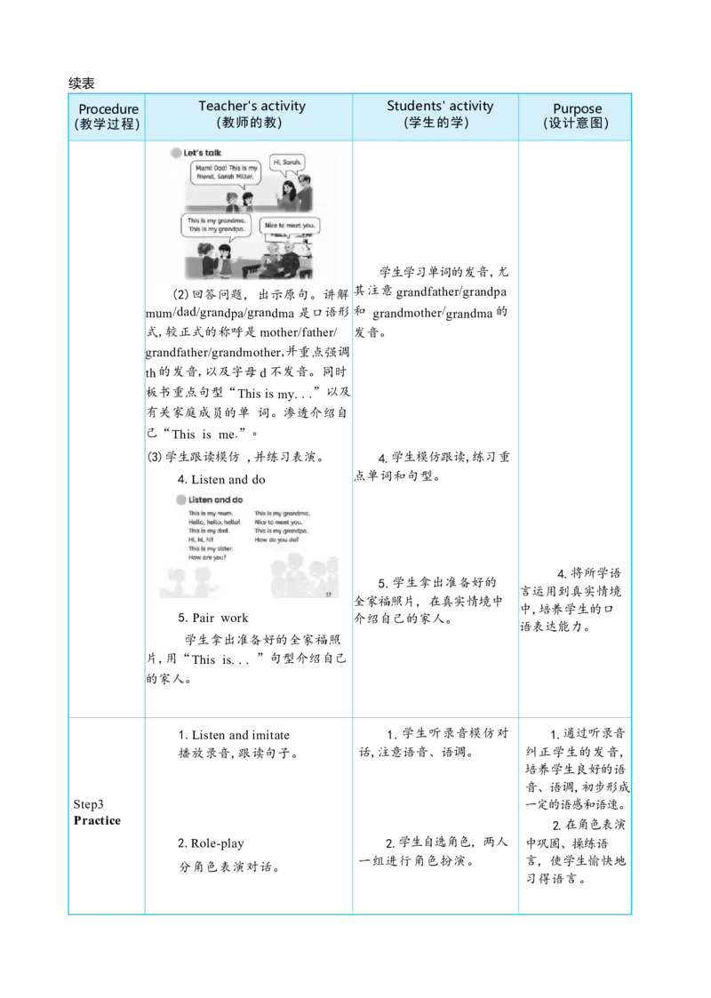 Unit2DifferentfamiliesPartALet'stalk&Let'slearn大单元整体教学设计_26春四年级上下册人教版_四上英语合集人教版PEP英语四年级上册新教材（教学视频+课件+动画+音频+练习+教案）
