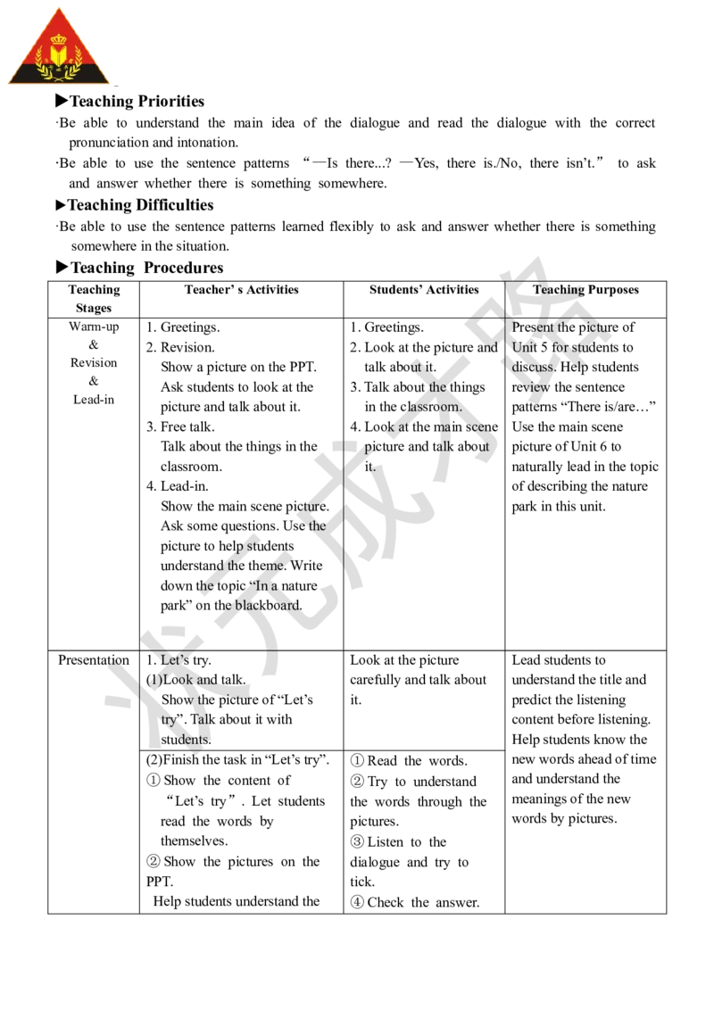 Thefirstperiod（第一课时）_26春四年级上下册人教版_四上英语合集人教版PEP英语四年级上册新教材（教学视频+课件+动画+音频+练习+教案）_19同步教案课件_人教pep3_3-6上册_5年级上册_Unit6