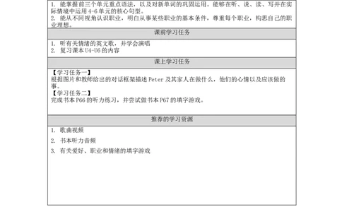 Recycle2-学习任务单(1)_26春四年级上下册人教版_四上英语合集人教版PEP英语四年级上册新教材（教学视频+课件+动画+音频+练习+教案）_17练习资料_小学英语（预习复习资料大礼包）_309