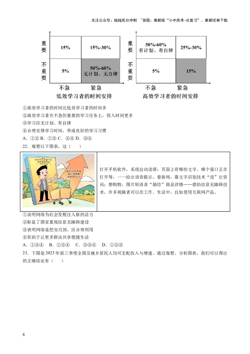 专题01选择题答题技巧（题型分类合集）6类题型（原卷版）_02中考总复习（2026版更新中）_07-道法-中考总复习_2025中考复习资料_2025年中考道德与法治答题方法模板