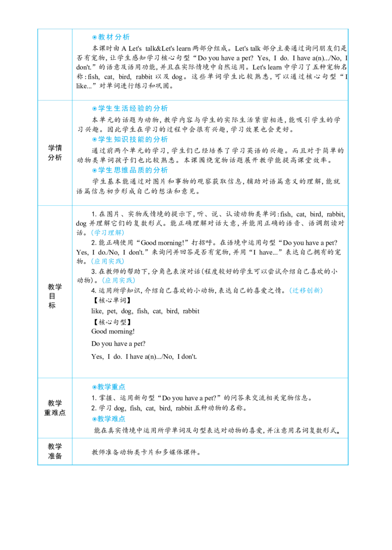 Unit3AmazinganimalsPartALet'stalk&Let'slearn大单元整体教学设计_26春四年级上下册人教版_四上英语合集人教版PEP英语四年级上册新教材（教学视频+课件+动画+音频+练习+教案）_Unit3