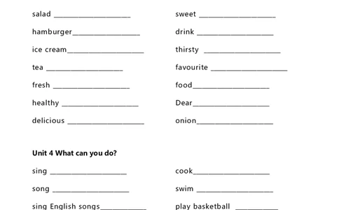 PEP上册五年级单词默写表_26春四年级上下册人教版_四上英语合集人教版PEP英语四年级上册新教材（教学视频+课件+动画+音频+练习+教案）_17练习资料_小学英语（预习复习资料大礼包）