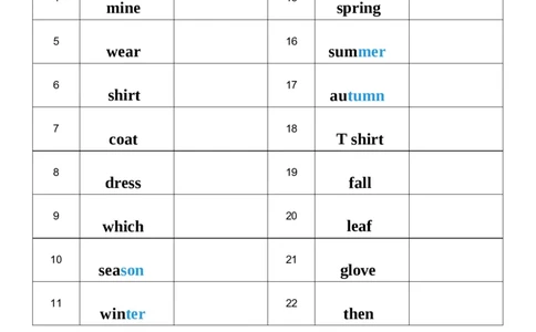 U6英译中_26春四年级上下册人教版_四上英语合集人教版PEP英语四年级上册新教材（教学视频+课件+动画+音频+练习+教案）_05单词背诵默写8套（word+pdf）_word版