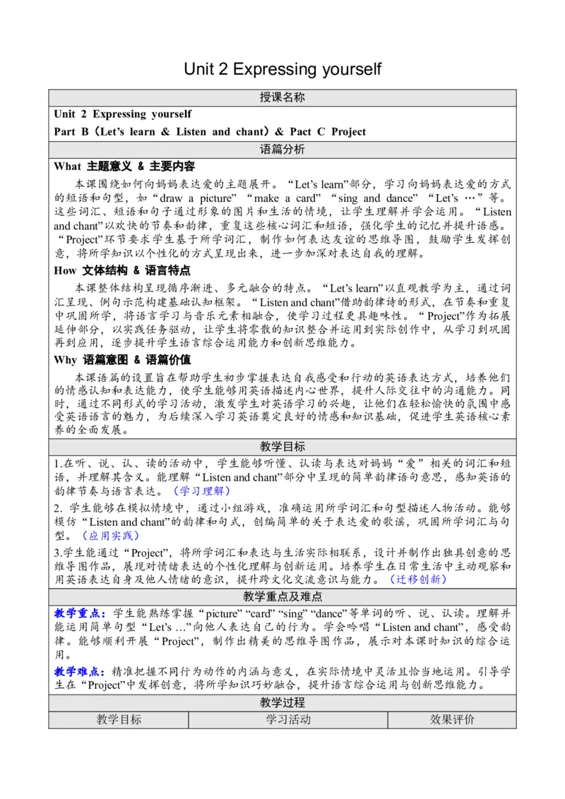 Unit2Expressingyourself_26春四年级上下册人教版_四上英语合集人教版PEP英语四年级上册新教材（教学视频+课件+动画+音频+练习+教案）_19同步教案课件_人教pep3_3-6下册_3年级下册