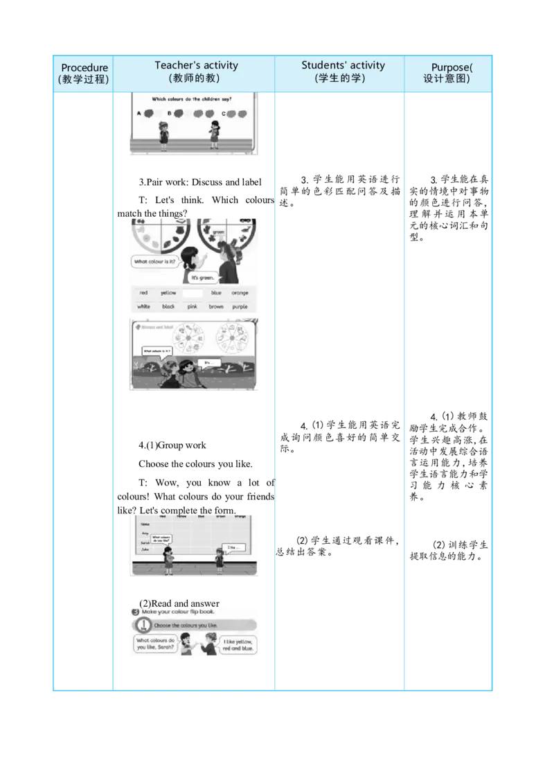Unit5ThecolourfulworldPartBStarttoread&CProjectMakeacolourflipbook大单元整体教学设计_26春四年级上下册人教版_19同步教案课件_人教pep3_小学英语PEP单独教案（3-6年级上下册）_3-6上册_Unit5