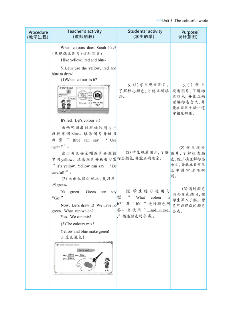 Unit5ThecolourfulworldPartBStarttoread&CProjectMakeacolourflipbook大单元整体教学设计_26春四年级上下册人教版_19同步教案课件_人教pep3_小学英语PEP单独教案（3-6年级上下册）_3-6上册_Unit5