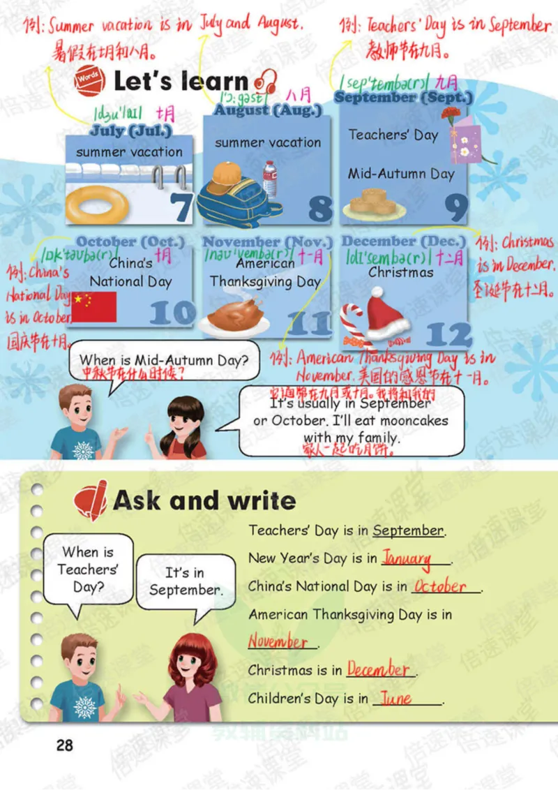 五年级下册英语人教PEP版课堂笔记_26春四年级上下册人教版_四上英语合集人教版PEP英语四年级上册新教材（教学视频+课件+动画+音频+练习+教案）_17练习资料_《课堂笔记》