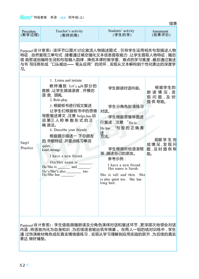 Unit2Myfriends_26春四年级上下册人教版_四上英语合集人教版PEP英语四年级上册新教材（教学视频+课件+动画+音频+练习+教案）_19同步教案课件_人教pep3_3-6上册_4年级上册（25秋）