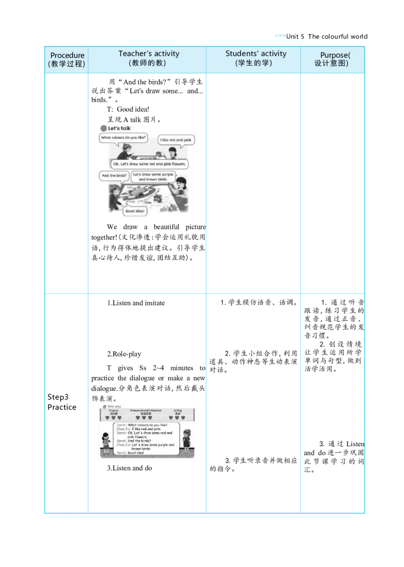 Unit5ThecolourfulworldPartBLet'stalk&Let'slearn大单元整体教学设计_26春四年级上下册人教版_四上英语合集人教版PEP英语四年级上册新教材（教学视频+课件+动画+音频+练习+教案）
