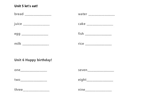 PEP上册三年级单词默写表_26春四年级上下册人教版_四上英语合集人教版PEP英语四年级上册新教材（教学视频+课件+动画+音频+练习+教案）_17练习资料_小学英语（预习复习资料大礼包）