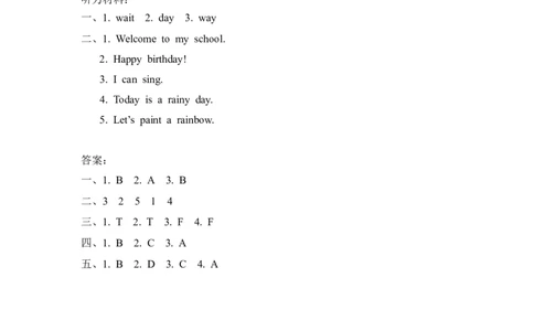 五上Unit5PartA第三课时_26春四年级上下册人教版_四上英语合集人教版PEP英语四年级上册新教材（教学视频+课件+动画+音频+练习+教案）_19同步教案课件_人教pep3_3-6年级上册_课时练