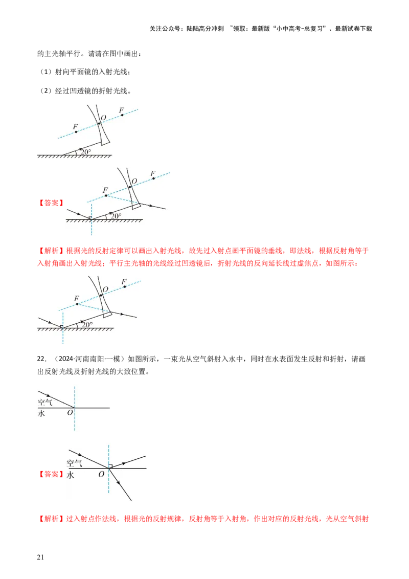 专题01作图题-备战2024年中考物理抢分秘籍（全国通用）（解析版）_02中考总复习（2026版更新中）_04-物理-中考总复习_2024年中考复习资料_三轮复习_第二部分考前解题秘籍