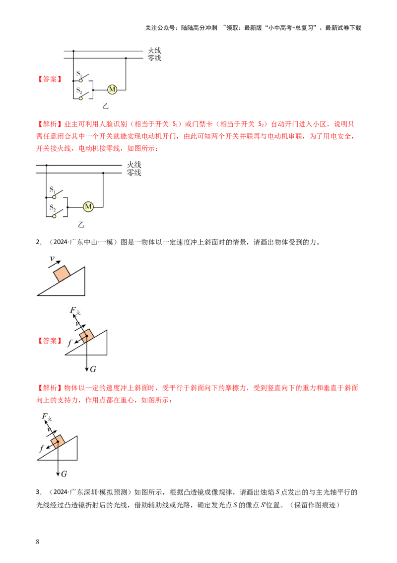 专题01作图题-备战2024年中考物理抢分秘籍（全国通用）（解析版）_02中考总复习（2026版更新中）_04-物理-中考总复习_2024年中考复习资料_三轮复习_第二部分考前解题秘籍