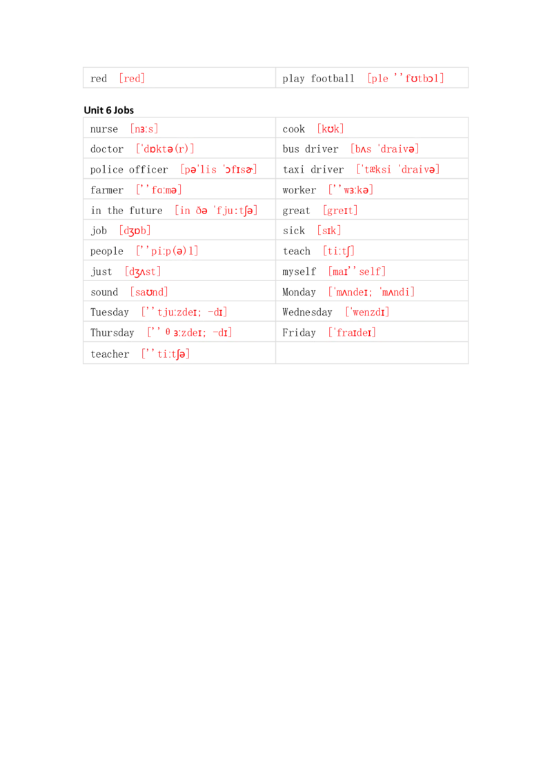 人教新起点版小学英语四年级上册单词默写_26春四年级上下册人教版_四上英语合集人教版PEP英语四年级上册新教材（教学视频+课件+动画+音频+练习+教案）_17练习资料_《单词默写表》