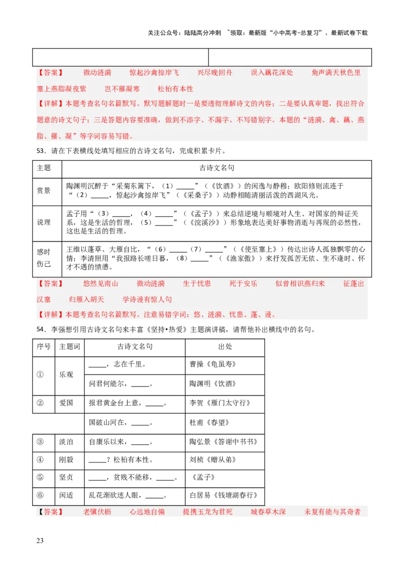 21+八年级上册古诗文默写强化训练-2025年中考语文古诗文默写背诵与强化训练_02中考总复习（2026版更新中）_01-语文-中考总复习_2025年中考资料_中考文言文专项