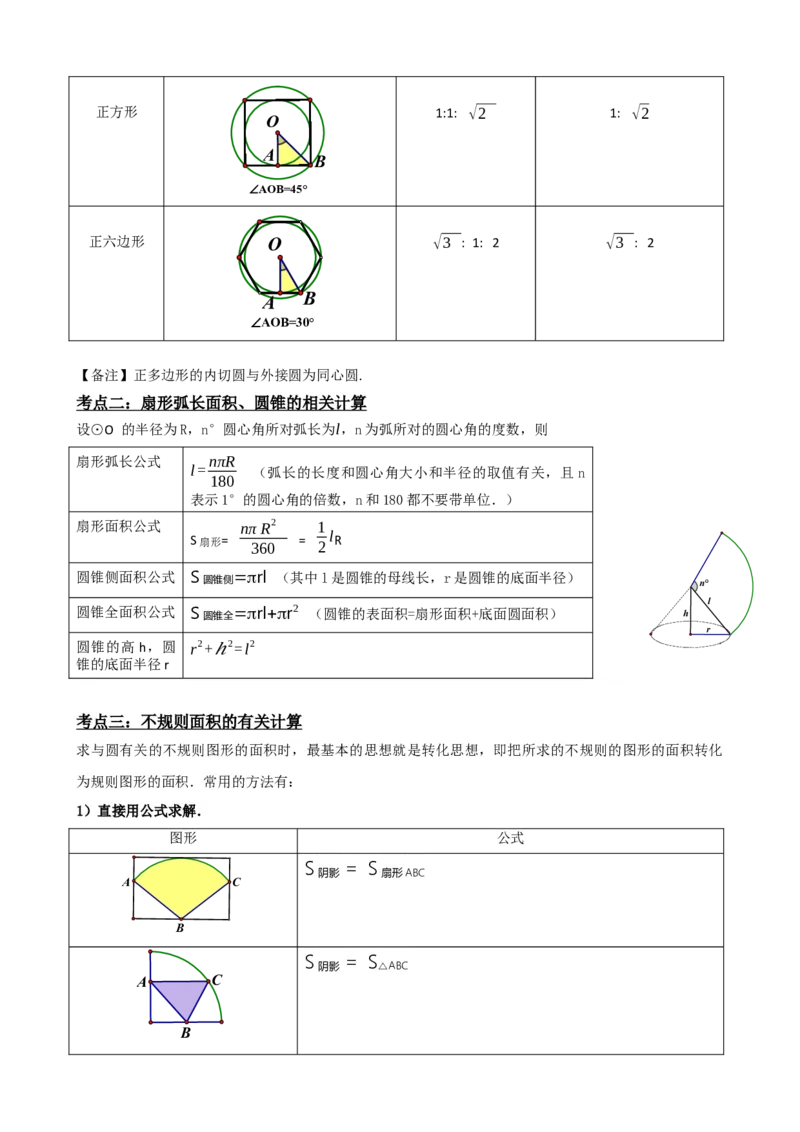 专题28与圆有关的计算（解析版）_中考数学一轮复习word_解析版