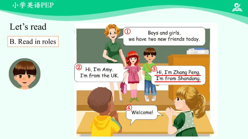 Unit1PartA课件_26春四年级上下册人教版_四上英语合集人教版PEP英语四年级上册新教材（教学视频+课件+动画+音频+练习+教案）_19同步教案课件_人教pep3_3年级下册_PDF课件