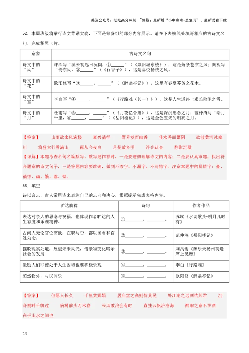 33+九年级上册1-3单元古诗文默写强化训练-2025年中考语文古诗文默写背诵与强化训练+_02中考总复习（2026版更新中）_01-语文-中考总复习_2025年中考资料_中考文言文专项