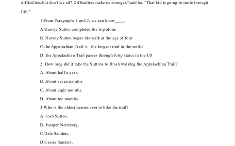 25文明养犬新规、五岁男孩走完阿巴拉契亚小径、新闻两则（原卷版）_02中考总复习（2026版更新中）_03-英语-中考总复习_2024年中考复习资料_专项复习资料