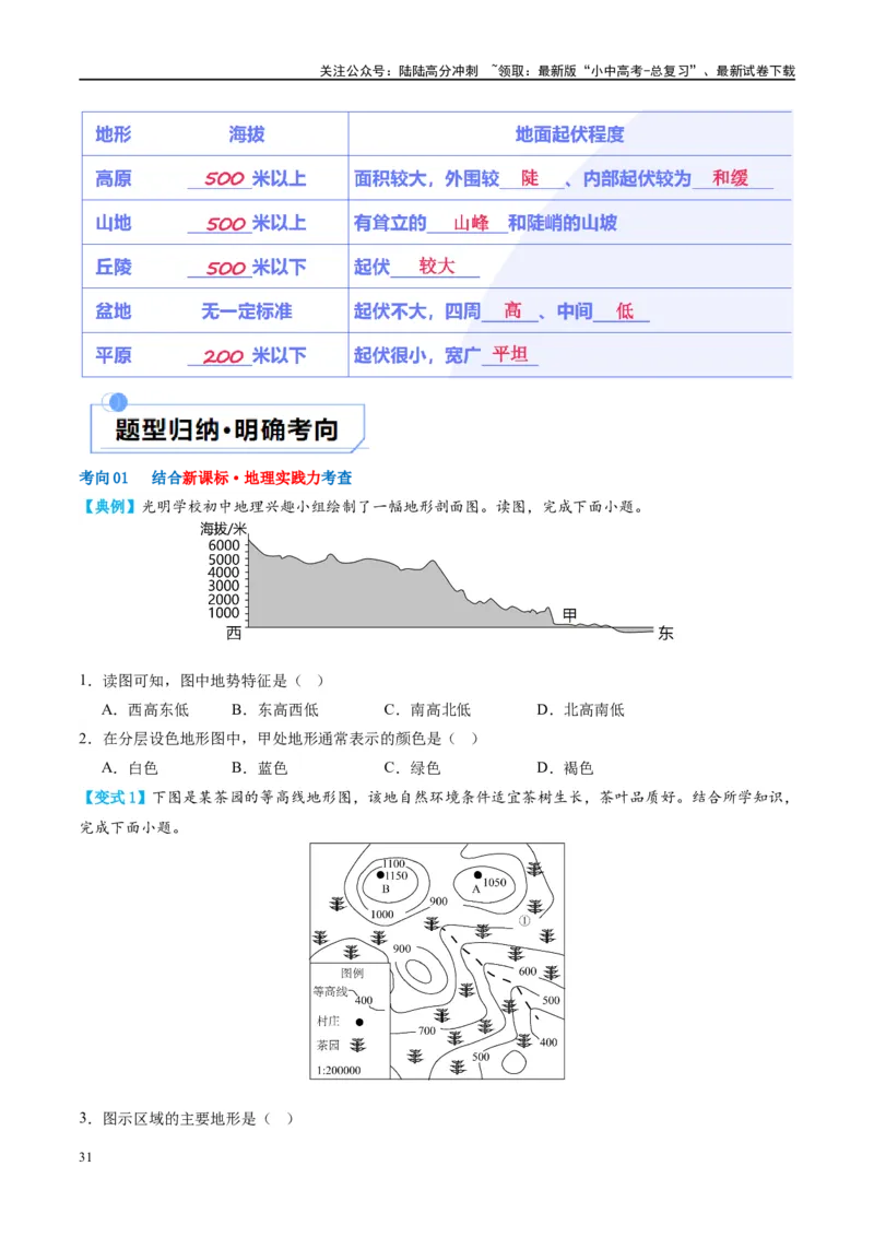 专题03地图（讲义）（原卷版）_02中考总复习（2026版更新中）_09-地理-中考总复习_2024年中考复习资料_一轮复习_❤2024年中考地理一轮复习讲练测（全国通用）_配套讲义