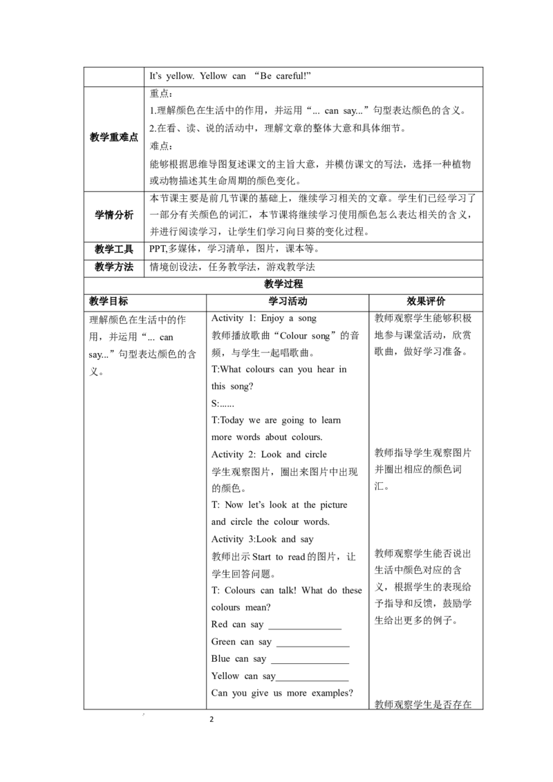 Unit5第6课时PartBStarttoread&PartCMakeacolourflipbook_26春四年级上下册人教版_四上英语合集人教版PEP英语四年级上册新教材（教学视频+课件+动画+音频+练习+教案）_19同步教案课件