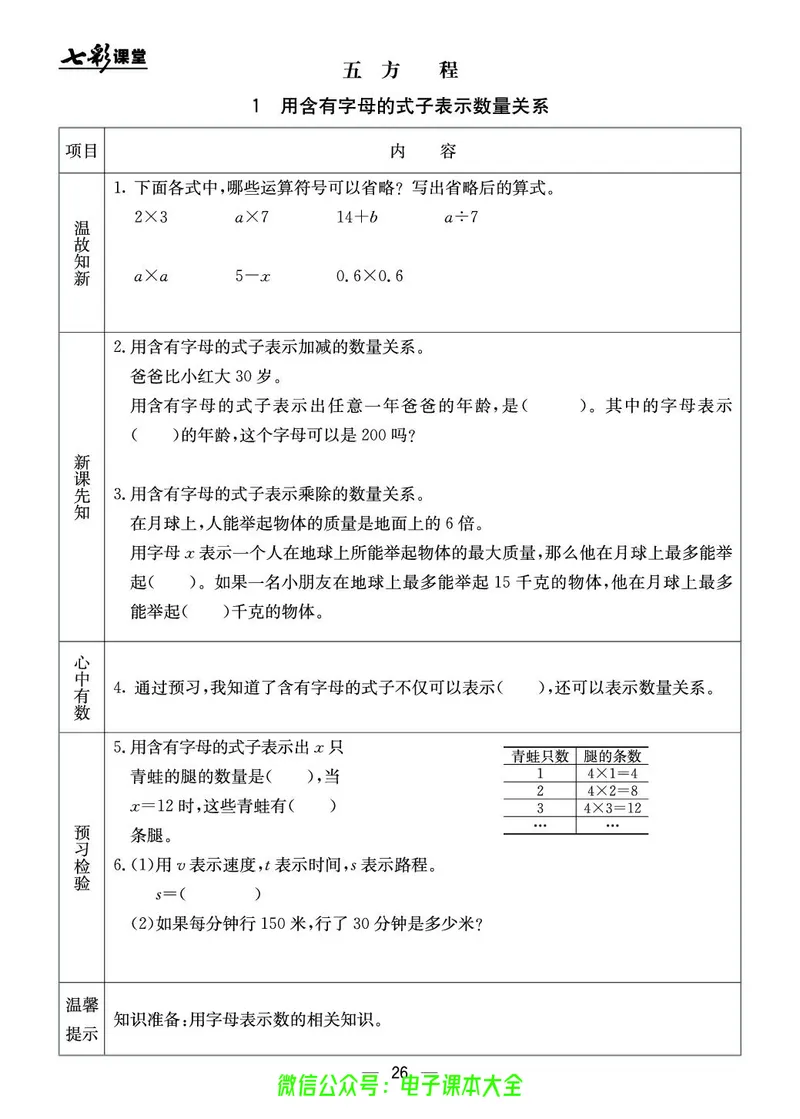 BJ版5a_26春四年级上下册人教版_四上英语合集人教版PEP英语四年级上册新教材（教学视频+课件+动画+音频+练习+教案）_17练习资料_小学英语（预习复习资料大礼包）_《预习卡》_1-6上册