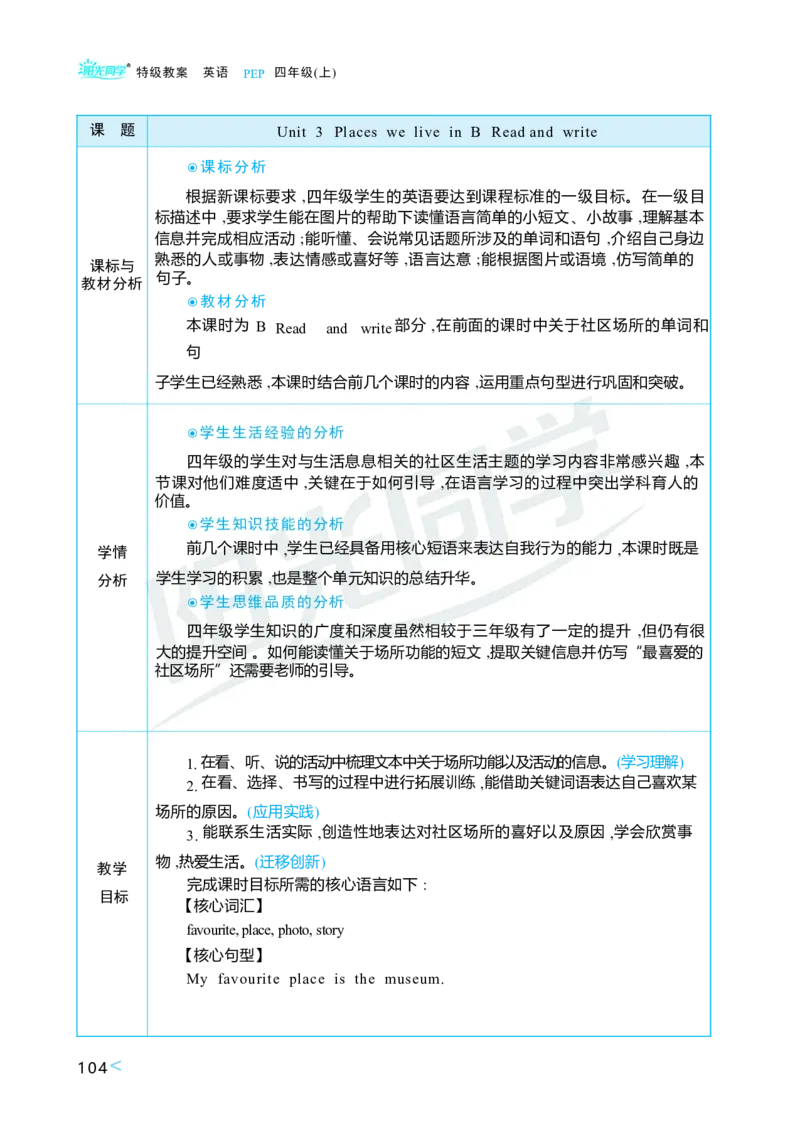 Unit3Placeswelivein_26春四年级上下册人教版_四上英语合集人教版PEP英语四年级上册新教材（教学视频+课件+动画+音频+练习+教案）_19同步教案课件_人教pep3_3-6上册_4年级上册（25秋）