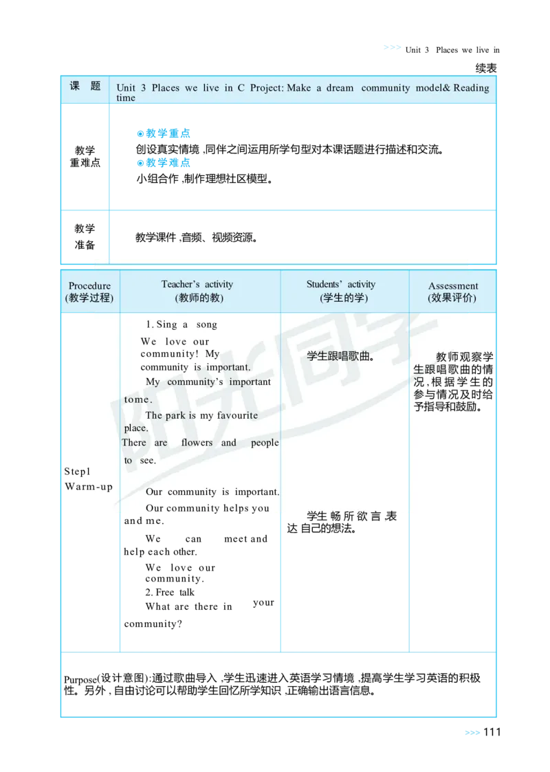 Unit3Placeswelivein_26春四年级上下册人教版_四上英语合集人教版PEP英语四年级上册新教材（教学视频+课件+动画+音频+练习+教案）_19同步教案课件_人教pep3_3-6上册_4年级上册（25秋）