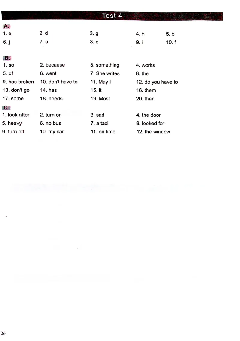 6英语~文霸答案-新_26春四年级上下册人教版_四上英语合集人教版PEP英语四年级上册新教材（教学视频+课件+动画+音频+练习+教案）_17练习资料_小学英语（预习复习资料大礼包）