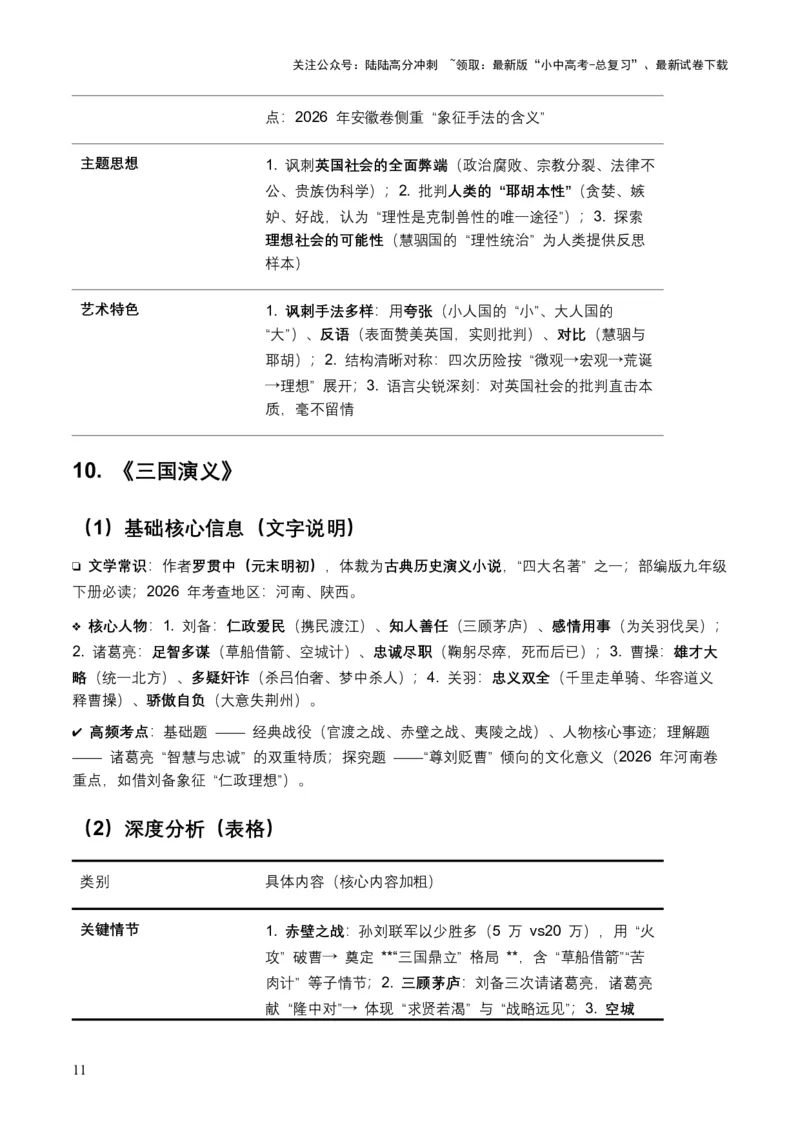 2026年全国各地中考语文一轮复习讲义：名著阅读（全国通用）(含答案解析）_02中考总复习（2026版更新中）_01-语文-中考总复习_2026年中考复习（更新中）_2026年全国中考语文一轮复习讲义