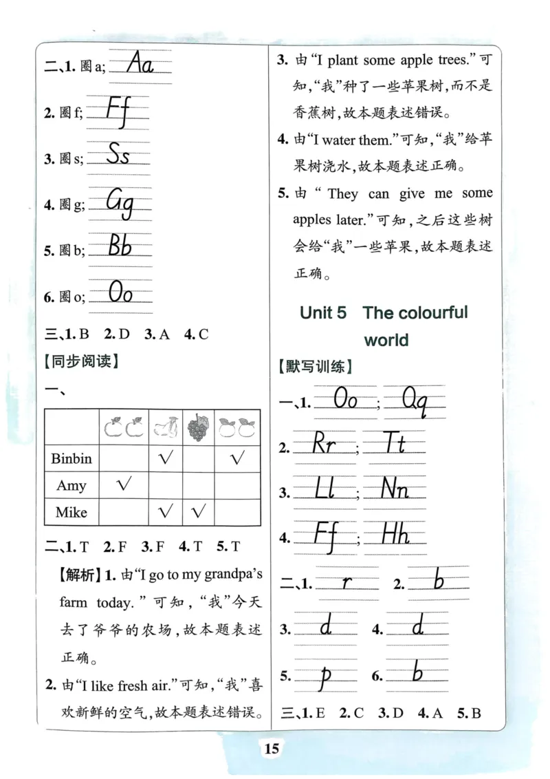 三年级英语上册人教PEP版24秋《学霸冲A卷》默写训练与同步阅读_26春四年级上下册人教版_四上英语合集人教版PEP英语四年级上册新教材（教学视频+课件+动画+音频+练习+教案）