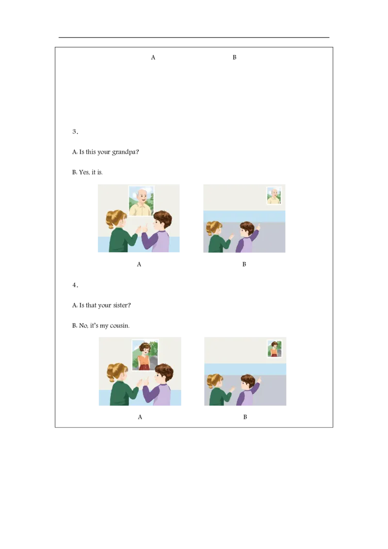 Unit_2_Different_families（第四课时）_课后练习_26春四年级上下册人教版_四上英语合集人教版PEP英语四年级上册新教材（教学视频+课件+动画+音频+练习+教案）_17练习资料_《小学英语》