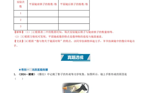 专题02光现象（考情聚焦+中考新考法+真题透视5大考向+新题特训）（解析版）_02中考总复习（2026版更新中）_04-物理-中考总复习_2025年中考复习资料