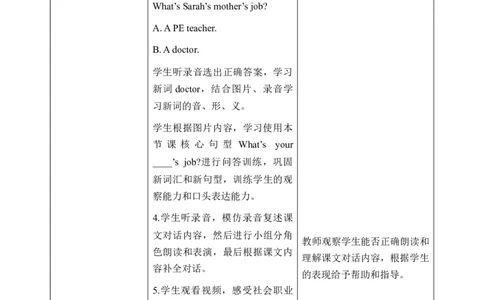 Unit1第1课时PartALet&rsquo;stalk&Drawandsay_26春四年级上下册人教版_四上英语合集人教版PEP英语四年级上册新教材（教学视频+课件+动画+音频+练习+教案）_19同步教案课件_人教pep3_3-6上册