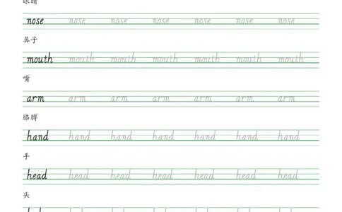PEP三年级上册单词字帖(抄写练习)_26春四年级上下册人教版_四上英语合集人教版PEP英语四年级上册新教材（教学视频+课件+动画+音频+练习+教案）_17练习资料_《单词字帖抄写练习》