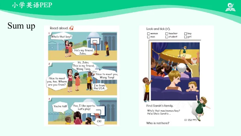 Recycle1PartA课件_26春四年级上下册人教版_四上英语合集人教版PEP英语四年级上册新教材（教学视频+课件+动画+音频+练习+教案）_19同步教案课件_人教pep3_3年级下册_PDF课件