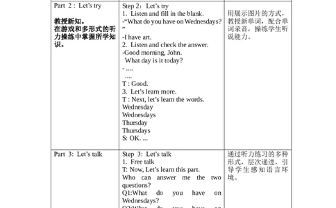 Unit2第1课时PartALet'stry&Let'stalk_26春四年级上下册人教版_四上英语合集人教版PEP英语四年级上册新教材（教学视频+课件+动画+音频+练习+教案）_19同步教案课件_人教pep3