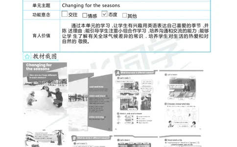 Unit6Changingfortheseasons_26春四年级上下册人教版_四上英语合集人教版PEP英语四年级上册新教材（教学视频+课件+动画+音频+练习+教案）_19同步教案课件_人教pep3_3-6上册