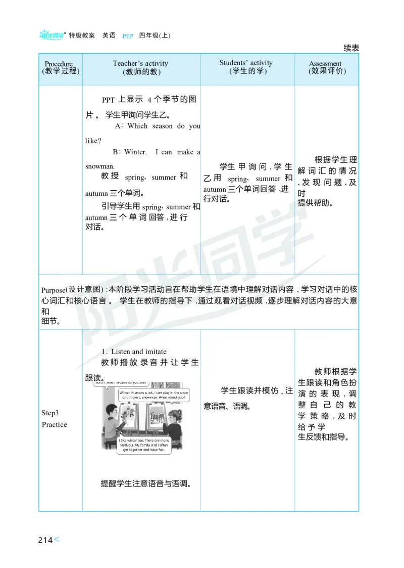 Unit6Changingfortheseasons_26春四年级上下册人教版_四上英语合集人教版PEP英语四年级上册新教材（教学视频+课件+动画+音频+练习+教案）_19同步教案课件_人教pep3_3-6上册