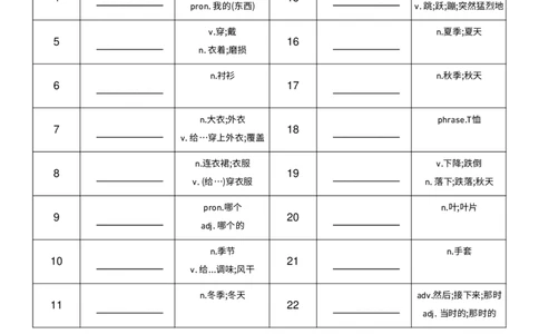 U6中译英_26春四年级上下册人教版_四上英语合集人教版PEP英语四年级上册新教材（教学视频+课件+动画+音频+练习+教案）_05单词背诵默写8套（word+pdf）