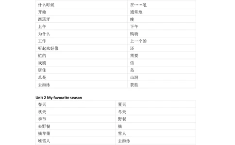 人教版PEP英语五年级下册单词默写表_26春四年级上下册人教版_四上英语合集人教版PEP英语四年级上册新教材（教学视频+课件+动画+音频+练习+教案）_17练习资料_《单词默写表》