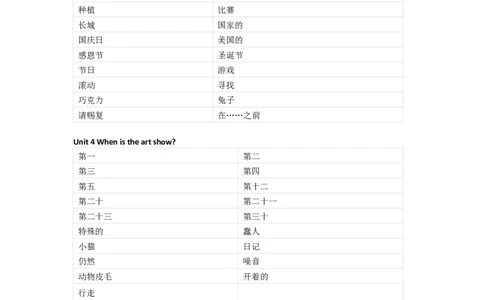 人教版PEP英语五年级下册单词默写表_26春四年级上下册人教版_四上英语合集人教版PEP英语四年级上册新教材（教学视频+课件+动画+音频+练习+教案）_17练习资料_《单词默写表》