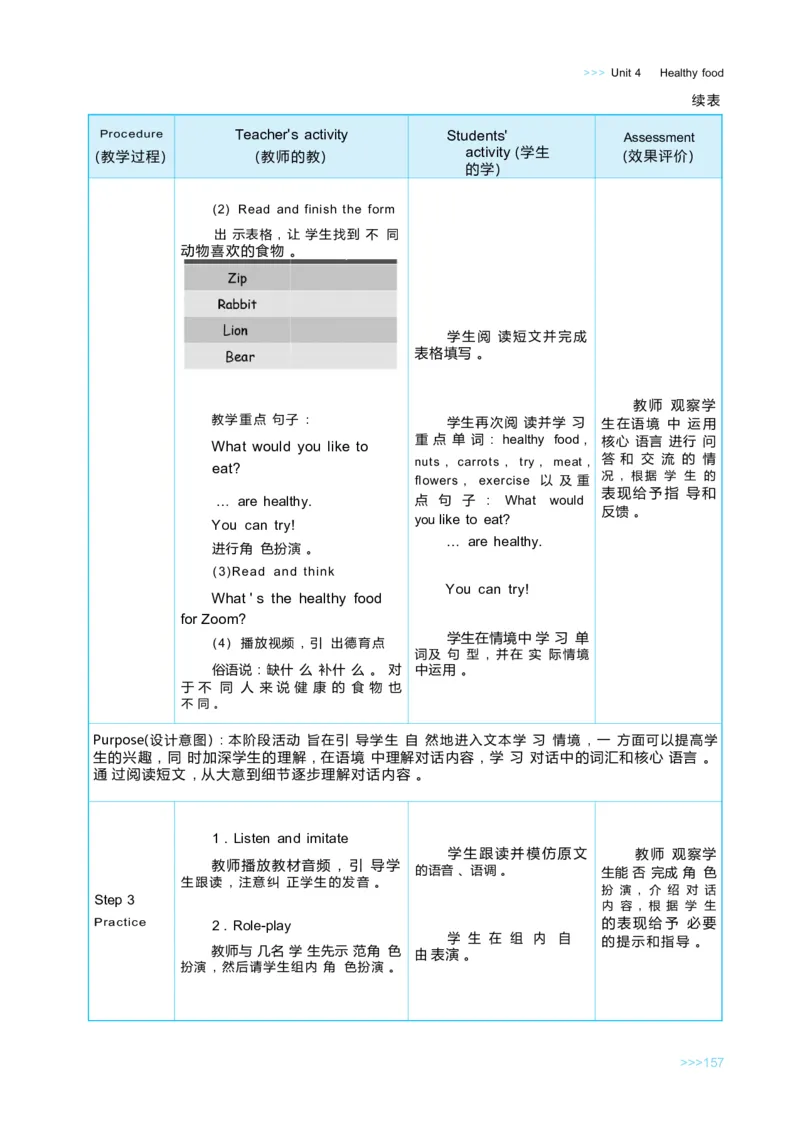 Unit4Healthyfood_26春四年级上下册人教版_四上英语合集人教版PEP英语四年级上册新教材（教学视频+课件+动画+音频+练习+教案）_19同步教案课件_人教pep3_3-6下册_《状元大课堂教案》25春